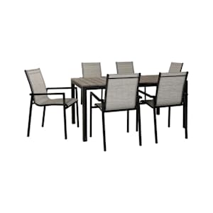 VERTUO Rectangular Aluminum and Composite Wood Garden Table 37 in. x 63 in.