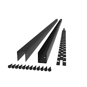 Moulure en U pour clôture en acier noire 72 po Pqt/2