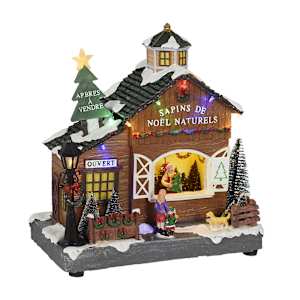 Kiosque de sapins de Noël musical illuminé