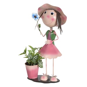 VERTUO Decorative girl with dress and pot 23 1/4 in.