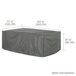Housse rectangulaire pour meubles de patio 102 3/8 po x 57 1/8 po x 35 3/8 po VERTUO