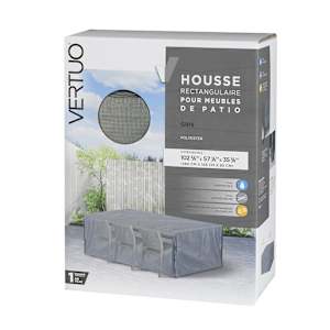 Housse rectangulaire pour meubles de patio 102 3/8 po x 57 1/8 po x 35 3/8 po VERTUO
