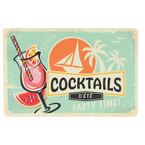 VERTUO Placemat Rectangular Cocktails d'été 17 3/4 in. x 11 7/8 in.
