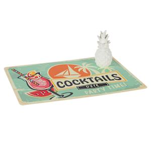 VERTUO Placemat Rectangular Cocktails d'été 17 3/4 in. x 11 7/8 in.