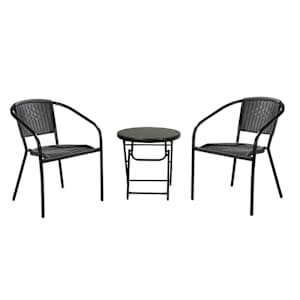Chaise bistro en acier noire et anthracite VERTUO
