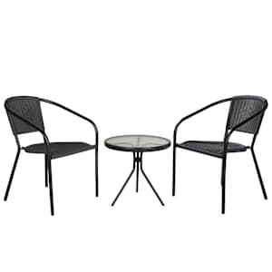Chaise bistro en acier noire et anthracite VERTUO