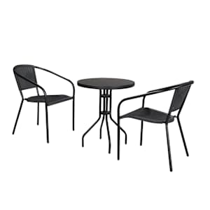 Chaise bistro en acier noire et anthracite VERTUO