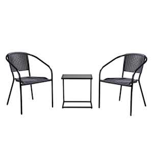 Chaise bistro en acier noire et anthracite VERTUO