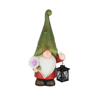 Gnome décoratif avec lanterne 17 3/4 po VERTUO