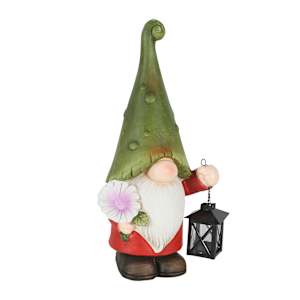 Gnome décoratif avec lanterne 17 3/4 po VERTUO