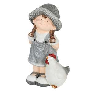 VERTUO Decorative Girl with a Hen