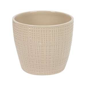VERTUO Woven Effect Pot Cover 5 1/4 in. Beige
