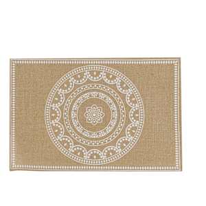 VERTUO Placemat Rectangular Natural and White 17 3/4 in. x 11 3/4 in.
