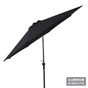 VERTUO Black Patio Umbrella with Aluminium Pole 9 ft.