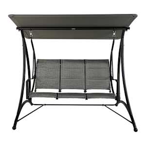 Deluxe 3-Seater Black and Grey Steel Swing