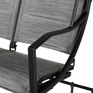 Deluxe 3-Seater Black and Grey Steel Swing