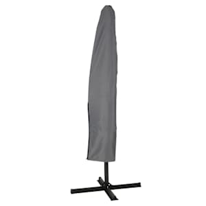 VERTUO Grey aluminum and Steel Offset Patio Umbrella 9 ft. 6 in.