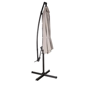 Parasol déporté en aluminium et acier grège 9 pi 6 po VERTUO
