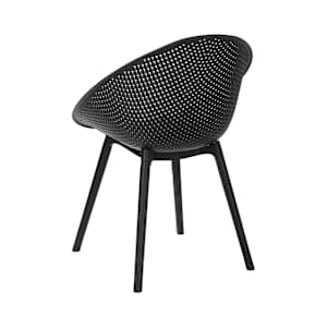 Chaise coquille en polypropylène noire VERTUO