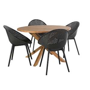 Chaise coquille en polypropylène noire VERTUO