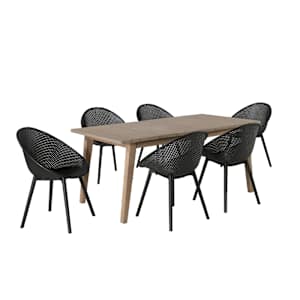 Chaise coquille en polypropylène noire VERTUO