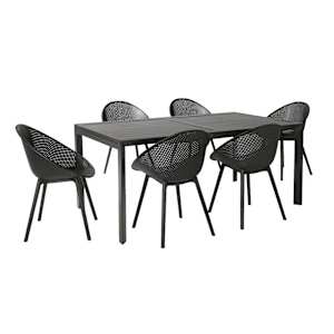 Chaise coquille en polypropylène noire VERTUO