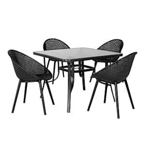 Chaise coquille en polypropylène noire VERTUO