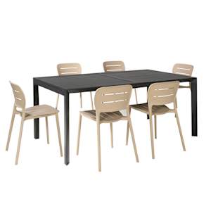 Table de jardin rectangulaire extensible en aluminium noire 39 3/8 po x 106 1/4 po VERTUO