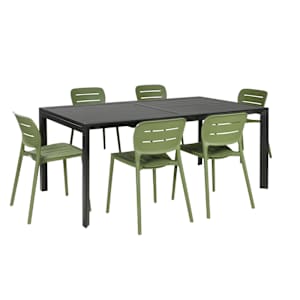 Table de jardin rectangulaire extensible en aluminium noire 39 3/8 po x 106 1/4 po VERTUO