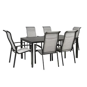Table de jardin rectangulaire extensible en aluminium noire 39 3/8 po x 106 1/4 po VERTUO