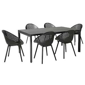 Table de jardin rectangulaire extensible en aluminium noire 39 3/8 po x 106 1/4 po VERTUO