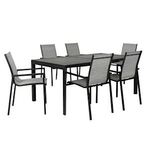 Table de jardin rectangulaire extensible en aluminium noire 39 3/8 po x 106 1/4 po VERTUO