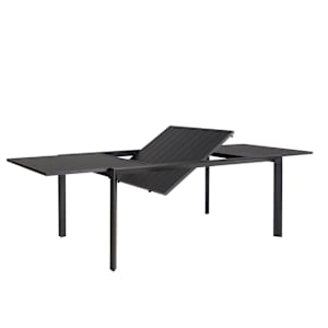Table de jardin rectangulaire extensible en aluminium noire 39 3/8 po x 106 1/4 po VERTUO