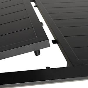 Table de jardin rectangulaire extensible en aluminium noire 39 3/8 po x 106 1/4 po VERTUO