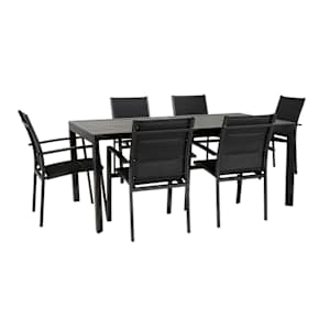 Table de jardin rectangulaire extensible en aluminium noire 39 3/8 po x 106 1/4 po VERTUO