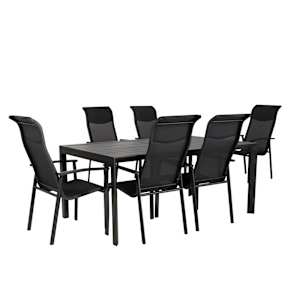 Table de jardin rectangulaire extensible en aluminium noire 39 3/8 po x 106 1/4 po VERTUO