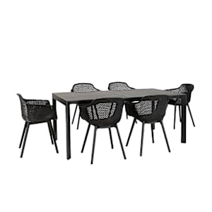 Table de jardin rectangulaire extensible en aluminium noire 39 3/8 po x 106 1/4 po VERTUO