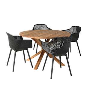 Table de jardin ronde en bois d'acacia 47 1/4 po VERTUO