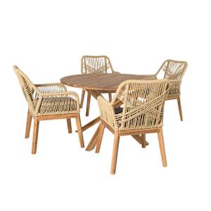 Table de jardin ronde en bois d'acacia 47 1/4 po VERTUO