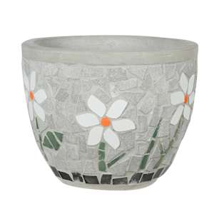 VERTUO Daisies Flower Pot 9 7/8 in.