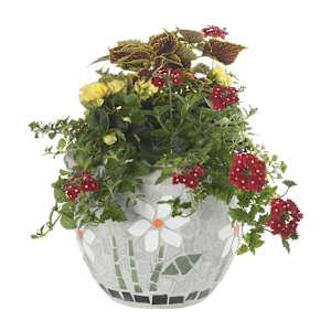VERTUO Daisies Flower Pot 9 7/8 in.