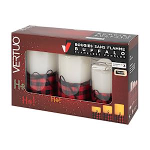 Ensemble de 3 bougies sans flamme VERTUO