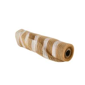 Rouleau de tulle or et blanc 10 po x 15 pi VERTUO