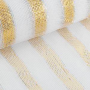 VERTUO White and Gold Mesh Roll 10 in. x 30 ft.