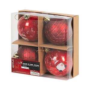 Christmas Balls 3 1/4 in. Set/4