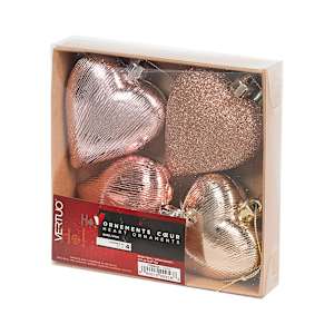 Ornements coeur 3 po Ens/4