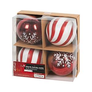 Christmas Balls 3 1/4 in. Set/4