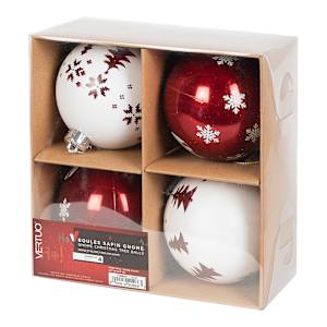 Christmas Balls 3 1/4 in. Set/4