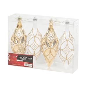 Teardrop Christmas Balls 6 1/8 in. Set/4