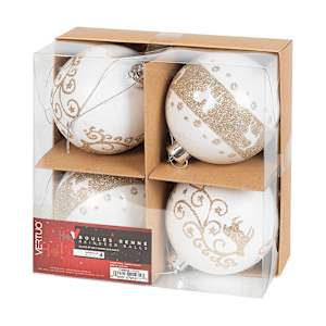 Christmas Balls 3 1/4 in. Set/4